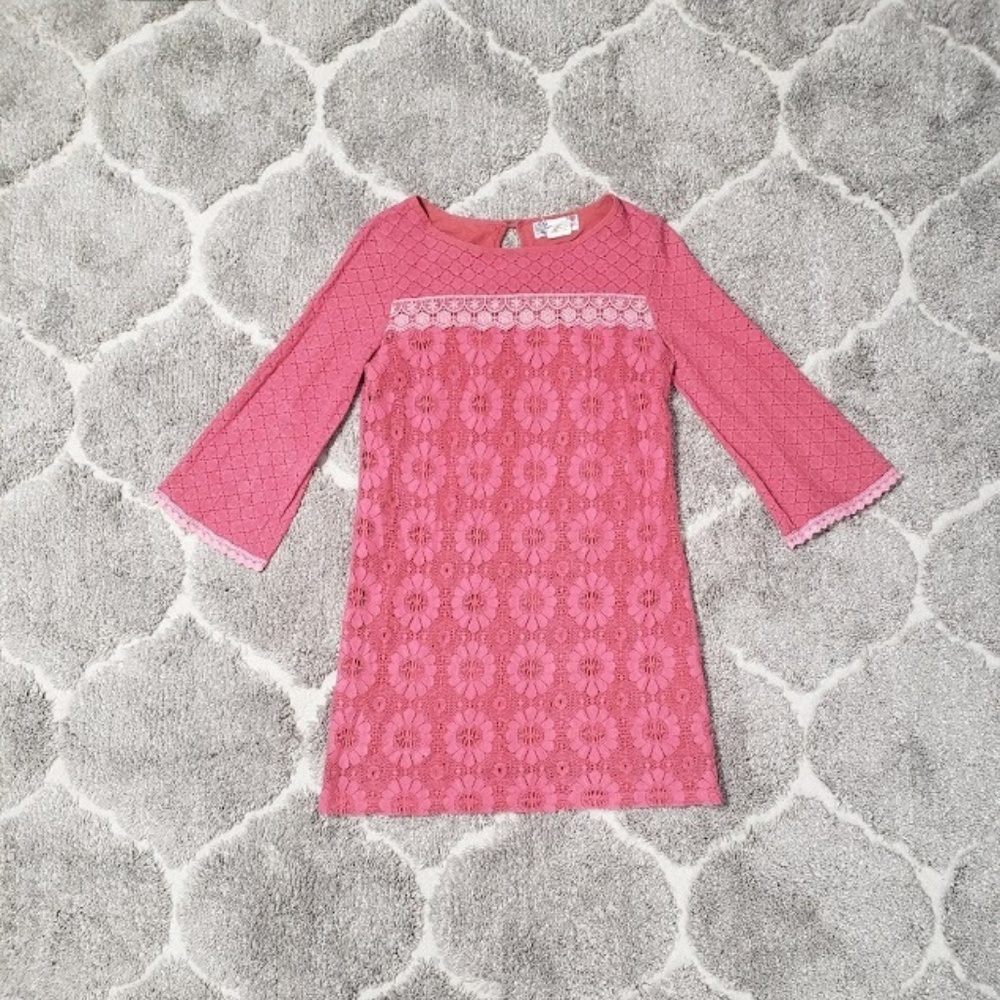 Flying Tomato Floral Crochet Boho Mini Dress Small